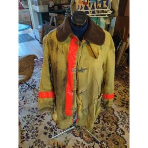Vintage Retired Firefighter Turnout JACKET FIRE COAT USED 44 X 32 SHELL ONLY!!
